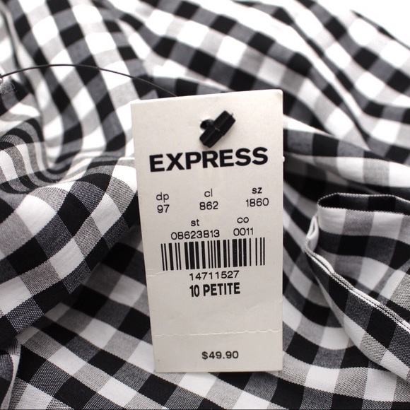 NWT Express Gingham Off the Shoulder Top 10P - Picture 5 of 8